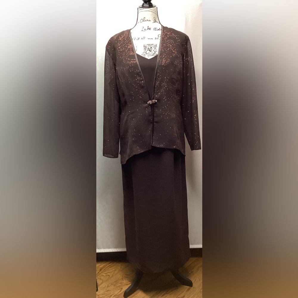 R & M Richards 2 piece Semi Formal Sheath dress with Embellished Jacket Size 14 - Picture 15 of 16